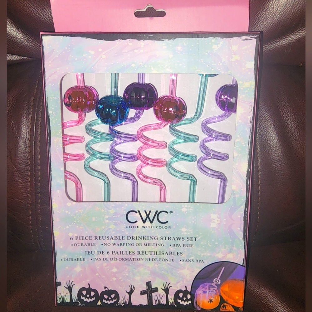 CWC Reusable Drinking Straws Set - Pink, Blue, Purple